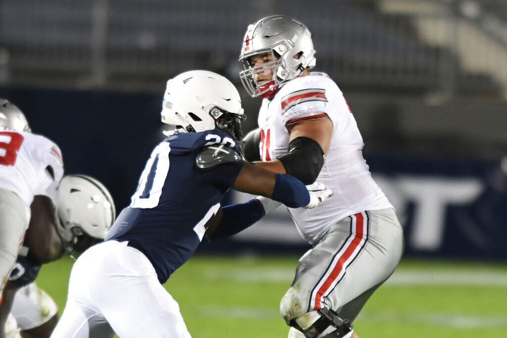 9. Josh Myers (Jr., Ohio St., 6-5, 310)